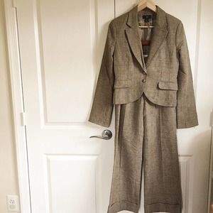 Dark Academia Women’s Tweed Pantsuit Wide Leg 8